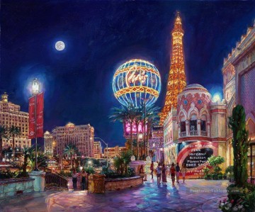 Paris Las Vegas ville paysage moderne scènes de la ville nuit Peinture à l'huile
